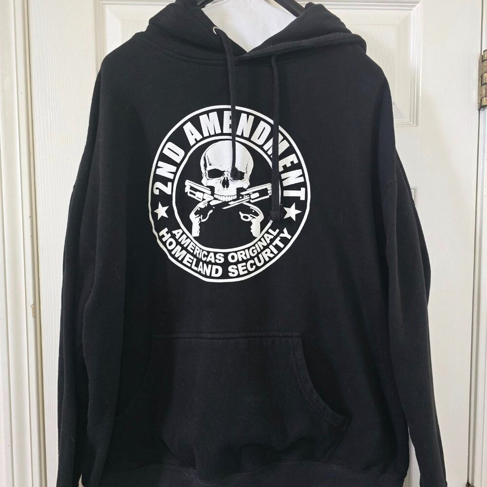 "2nd Amendment with Skull" Big and Tall Hooded Sweatshirt